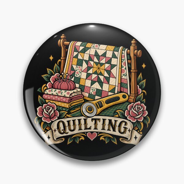 Item preview, Quilting – Vintage Patchwork Star and Sewing Tools  designed and sold by Quoteez.