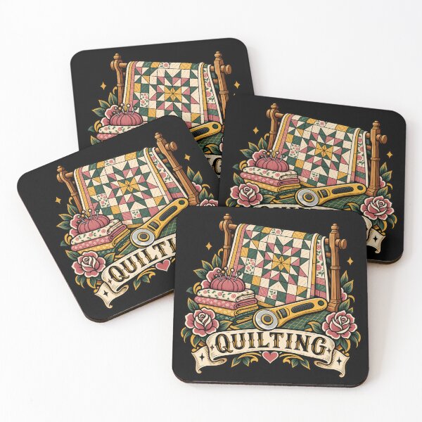 Item preview, Quilting – Vintage Patchwork Star and Sewing Tools  designed and sold by Quoteez.