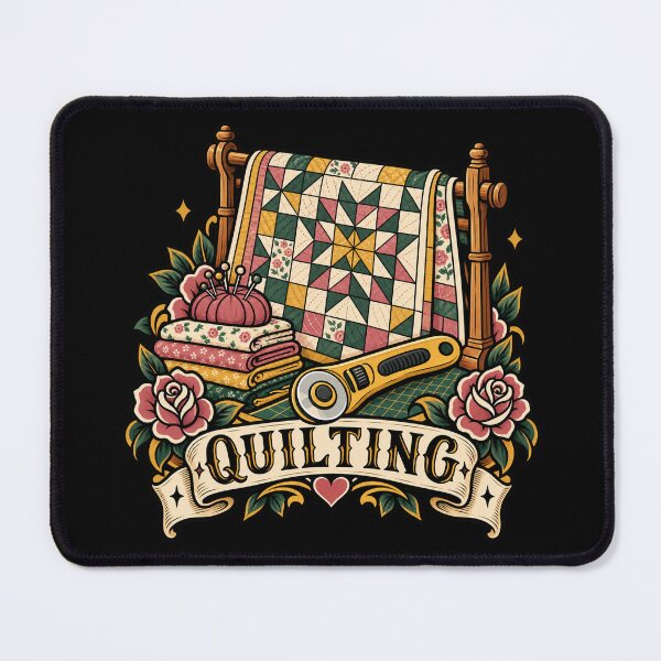 Item preview, Quilting – Vintage Patchwork Star and Sewing Tools  designed and sold by Quoteez.