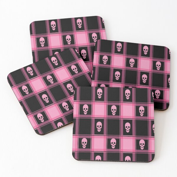Item preview, cute pink plaid skulls designed and sold by PalmRock.