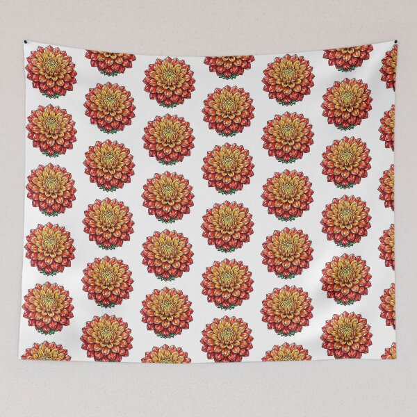 Item preview, Dahlia Flower Fire Crystal Sticker - Red Orange Yellow Gradient Real Color designed and sold by Crystal Critters .