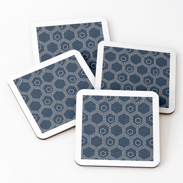 Item preview, Sashiko Stitching - Ice Crystal Hexagons designed and sold by WeirdlyMild.