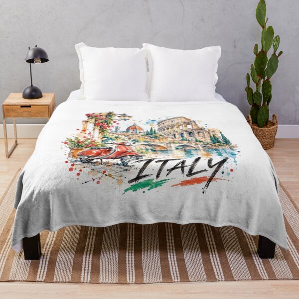 Item preview, Italy Watercolor Art: Red Vespa and Colosseum designed and sold by EdwinkOne.