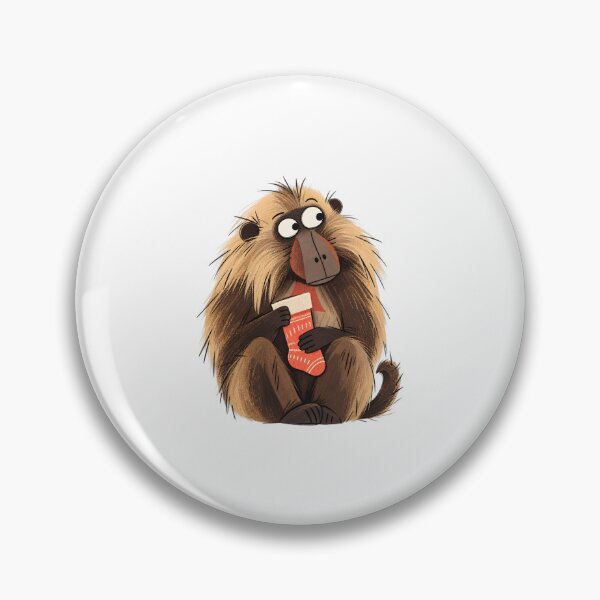 Item preview, Gelada Inspecting a Christmas Stocking designed and sold by The-Art-of-D.