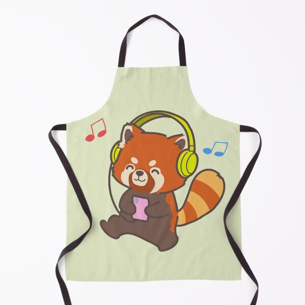 Item preview, Cute Red Panda Listening to Music with Headphones Kawaii designed and sold by BrightVibeStore.