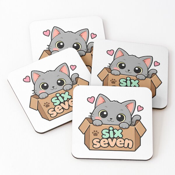 Item preview, Six Seven 67 6 7 Cat Funny Kids Gaming Brainrot Meme designed and sold by ArtDesignTp.
