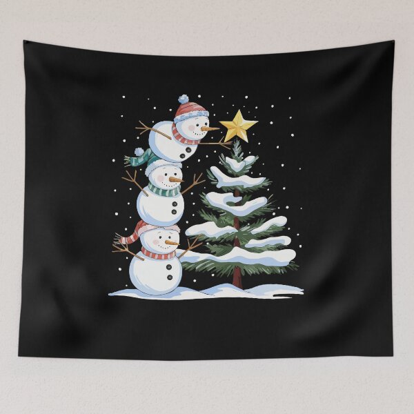 Item preview, Three Snowmen and a Snowy Christmas Tree designed and sold by egabilo.