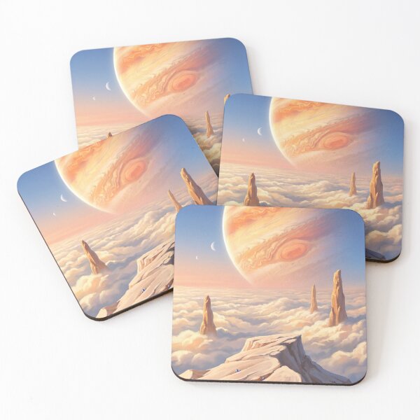 Item preview, Tangerine Gas Giant Above Golden Clouds Sci-Fi Space Landscape designed and sold by Islaelswhere.
