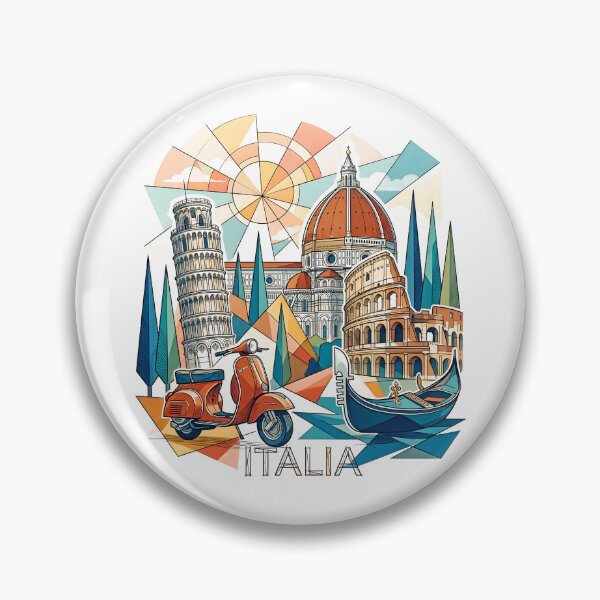 Item preview, Geometric Italy: Vespa and Iconic Landmarks designed and sold by EdwinkOne.