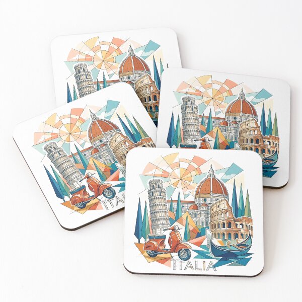 Item preview, Geometric Italy: Vespa and Iconic Landmarks designed and sold by EdwinkOne.