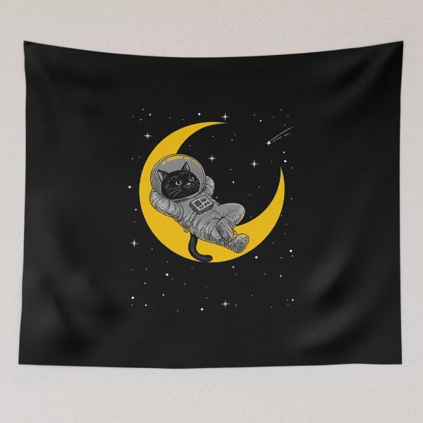 Item preview, Crescent Astronaut Cat designed and sold by barmalisiRTB.