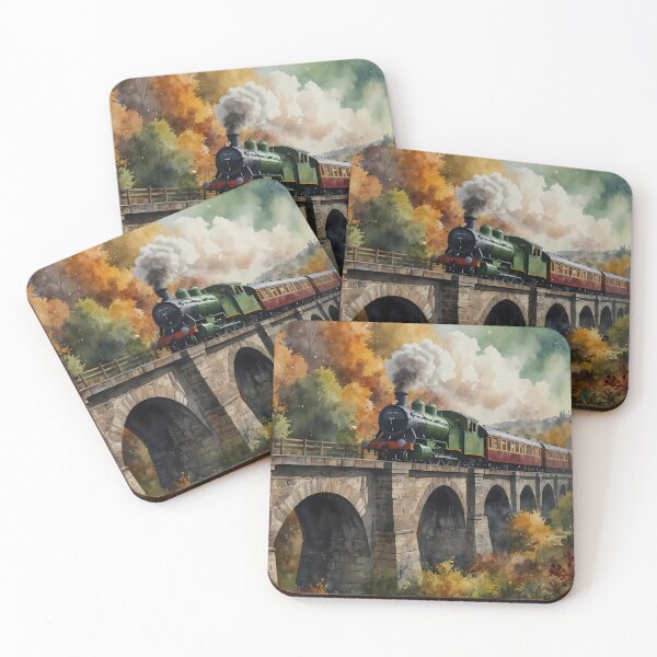 Item preview, A vintage green and black steam locomotive designed and sold by FocusedArt.