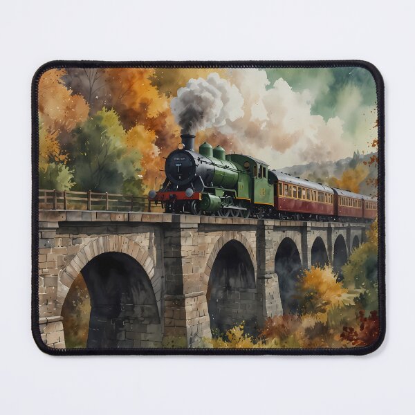 Item preview, A vintage green and black steam locomotive designed and sold by FocusedArt.