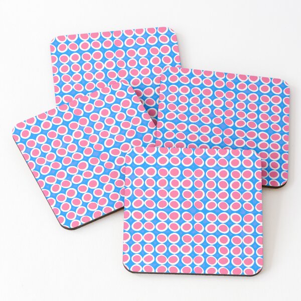 Item preview, Retro Pink Polka Dot Op Art Pattern - Vibrant Blue & Pink Oval Grid Decor designed and sold by UniqueDesign751.