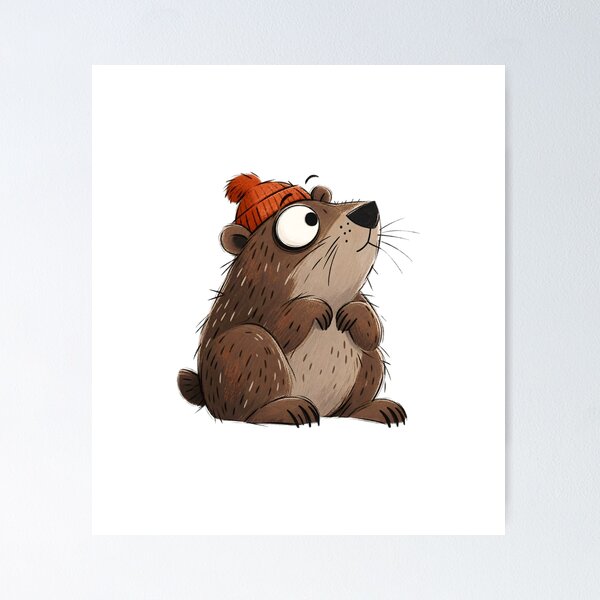 Item preview, Mountain Beaver in a Knitted Cap designed and sold by The-Art-of-D.