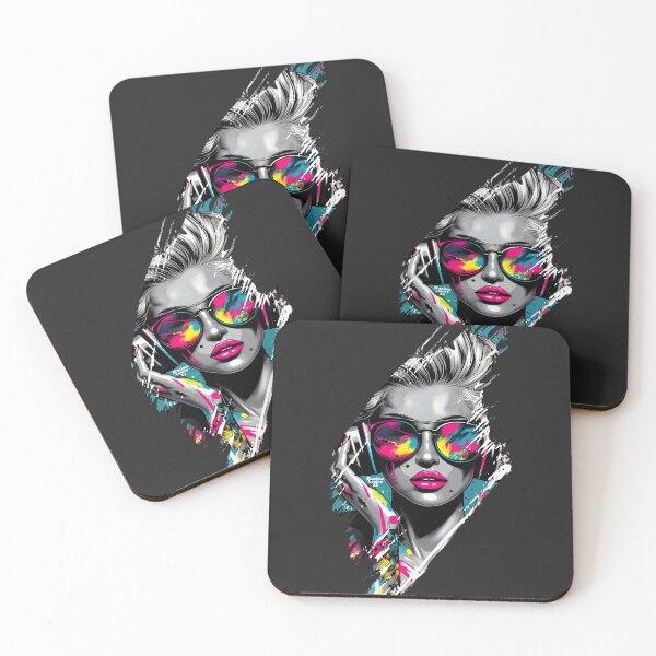 Item preview, Neon Music Girl Vector Art - Urban DJ Streetwear Aesthetic designed and sold by lucianacordoba.