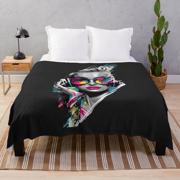 Item preview, Neon Music Girl Vector Art - Urban DJ Streetwear Aesthetic designed and sold by lucianacordoba.