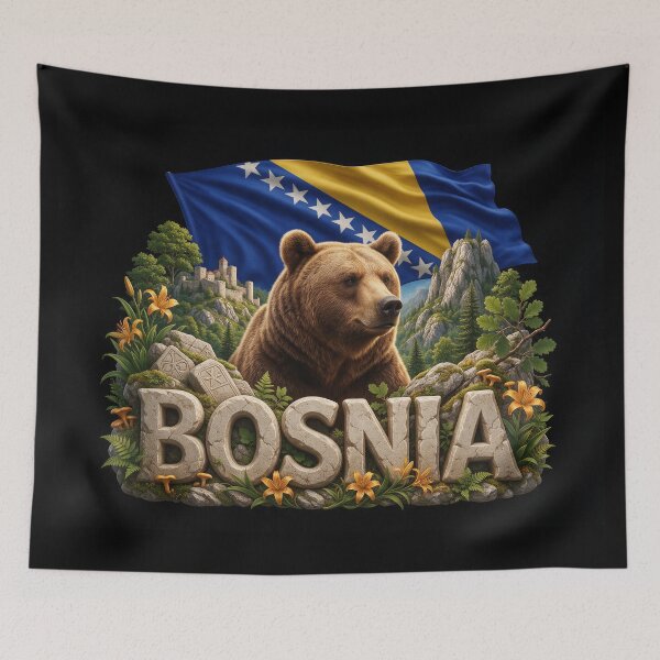 Item preview, Bosnia Heritage – Bear & Forest Emblem designed and sold by FlagX.