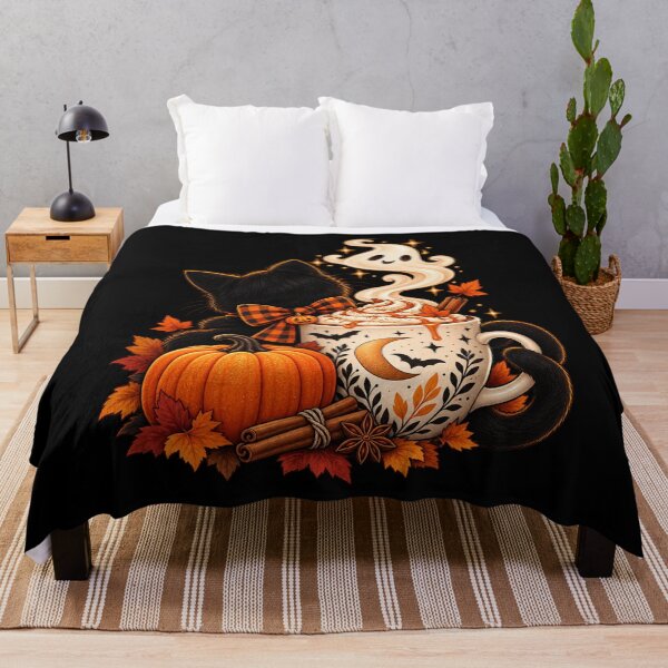 Item preview, Spooky Coffee Cat Black Cat Halloween Coffee Lover Gift designed and sold by Corvoria.