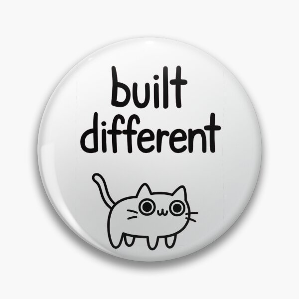 Item preview, Built Different Cute Kawaii Cat Meme designed and sold by Tonya's Way.
