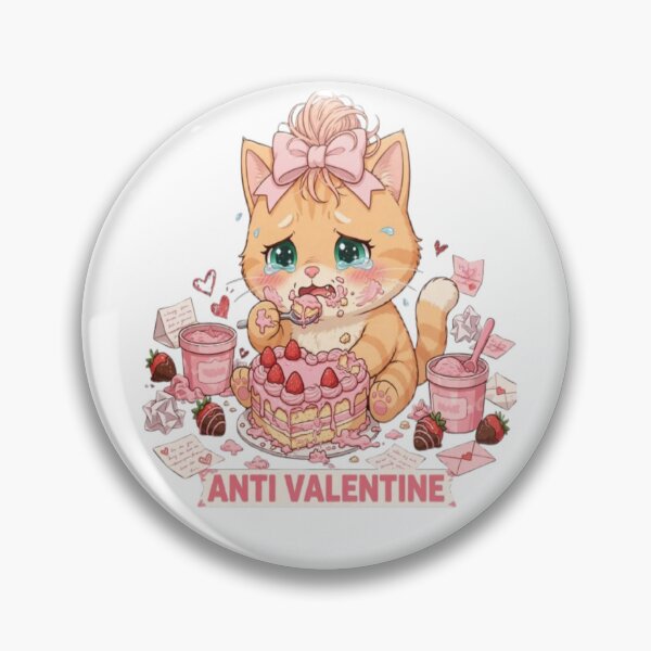 Item preview, Cute Crying Orange Cat Anti Valentine Cake designed and sold by Luna's World .