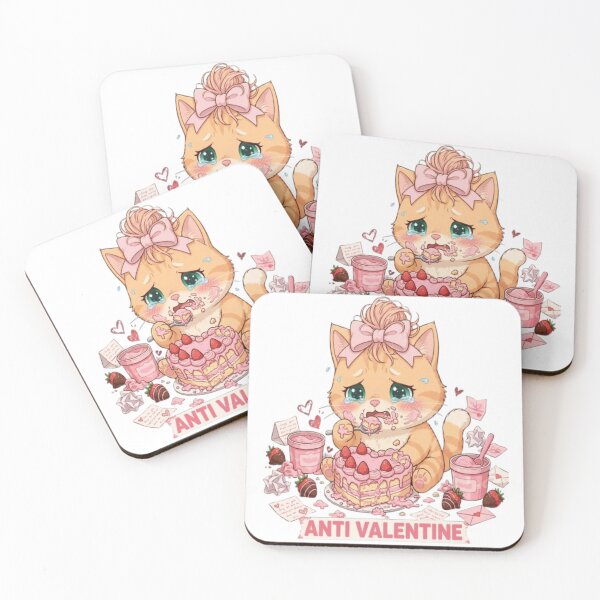Item preview, Cute Crying Orange Cat Anti Valentine Cake designed and sold by Luna's World .