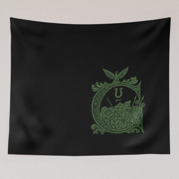 Item preview, Medieval Knights Heraldry - Vintage Eagle Crest and Cross Shield (green version) designed and sold by Dungeon-Shop.