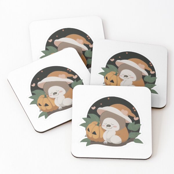 Item preview, Cute Cartoon Sloth in Witch Hat with Pumpkin designed and sold by For-Cat Studio.