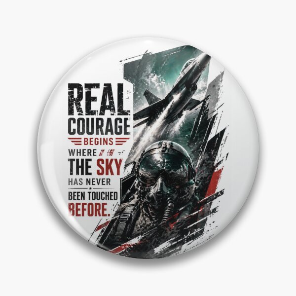 Item preview, Real Courage Begins Where The Sky Has Never Been Touched - Fighter Jet Pilot Sticker designed and sold by Nicolae-SCROCIOB-Shop.