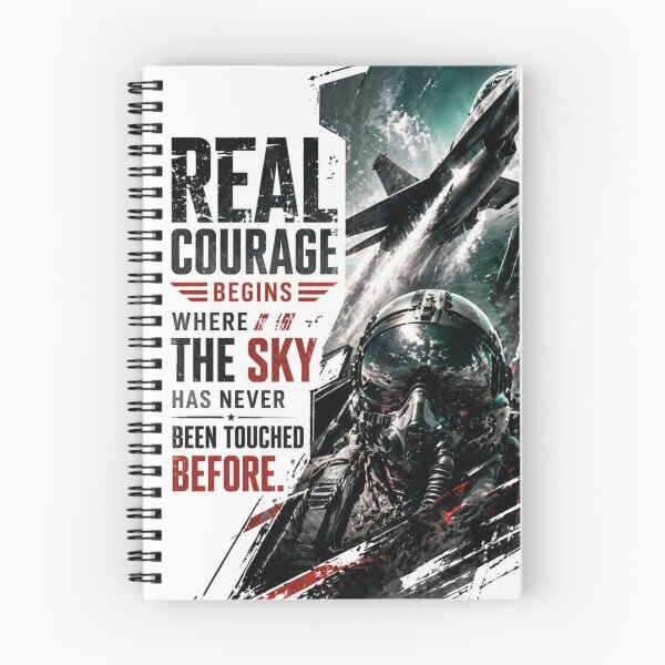 Item preview, Real Courage Begins Where The Sky Has Never Been Touched - Fighter Jet Pilot Sticker designed and sold by Nicolae-SCROCIOB-Shop.