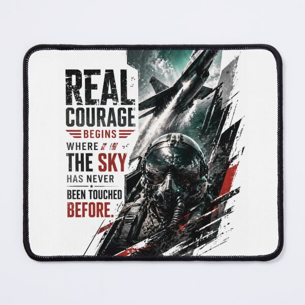 Item preview, Real Courage Begins Where The Sky Has Never Been Touched - Fighter Jet Pilot Sticker designed and sold by Nicolae-SCROCIOB-Shop.
