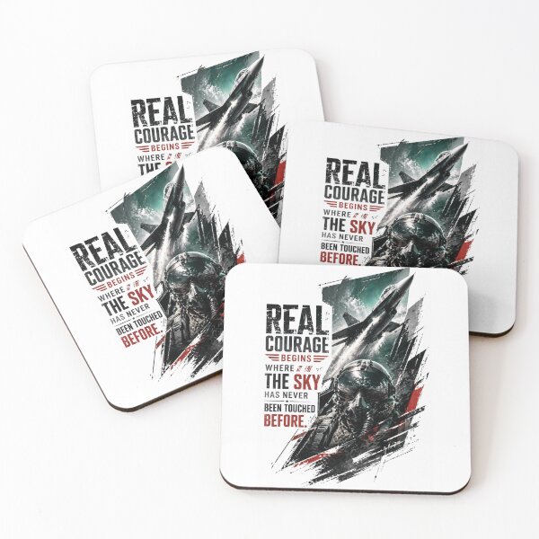 Item preview, Real Courage Begins Where The Sky Has Never Been Touched - Fighter Jet Pilot Sticker designed and sold by Nicolae-SCROCIOB-Shop.