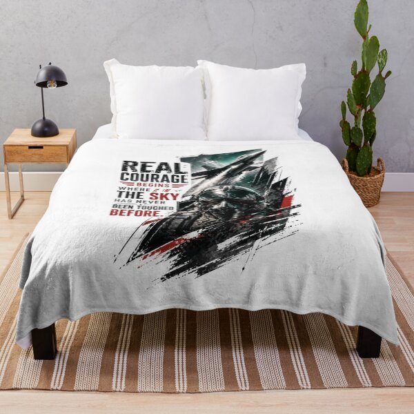 Item preview, Real Courage Begins Where The Sky Has Never Been Touched - Fighter Jet Pilot Sticker designed and sold by Nicolae-SCROCIOB-Shop.