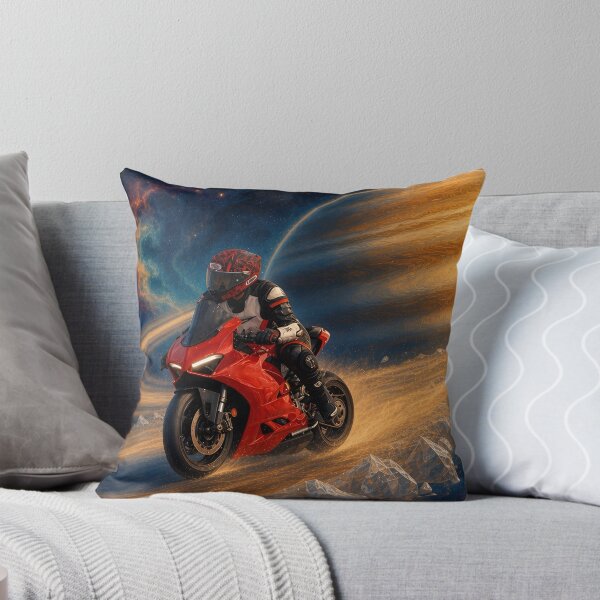 Item preview, Mitchk Riding the Rings of Saturn - Motorcycle Rider Racing Across a Glittering Planetary Ring in Deep Space designed and sold by KGOart.