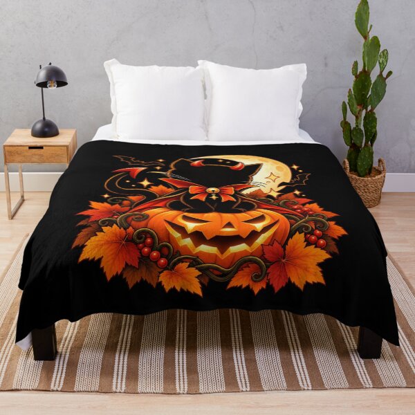 Item preview, Cute Devil Cat Halloween Black Cat Pumpkin Gift Spooky Style designed and sold by Corvoria.