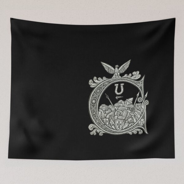 Item preview, Medieval Knights Heraldry - Vintage Eagle Crest and Cross Shield (grey version) designed and sold by Dungeon-Shop.