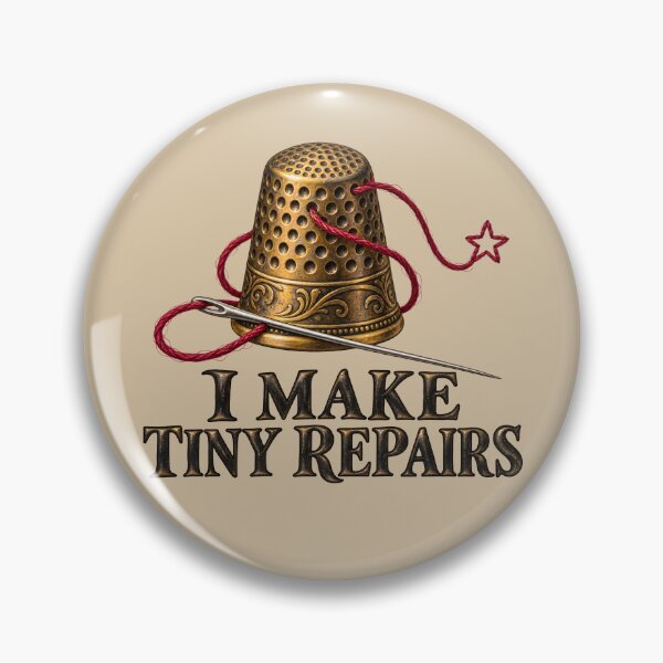 Item preview, I Make Tiny Repairs – Vintage Sewing Thimble designed and sold by VioVibe.