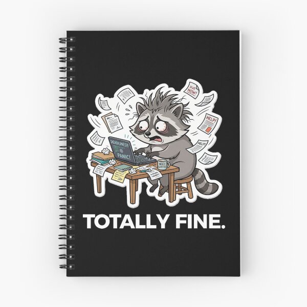Item preview, Totally Fine Stressed Raccoon - Funny Burnout Trash Panda designed and sold by BeyaDh.
