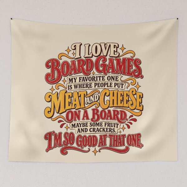 Item preview, I Love Board Games Charcuterie Quote Vintage Meat Cheese Humor designed and sold by AmiGraph.