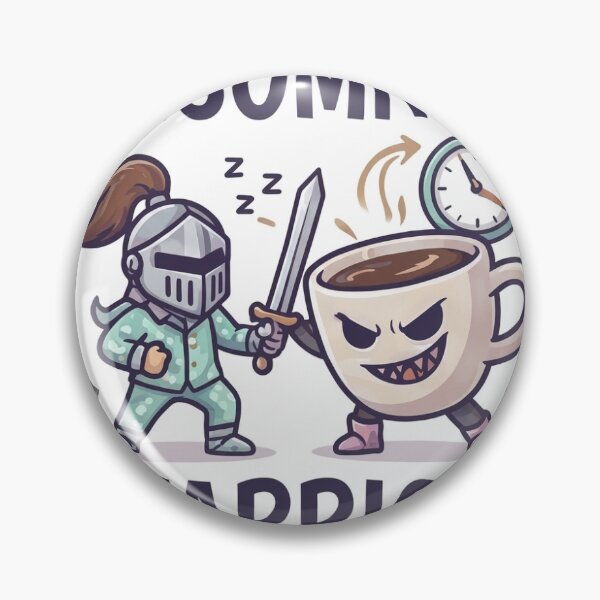 Item preview, Insomnia Warrior - Funny Night Owl & Coffee Battle Sticker designed and sold by Kushwaha18.