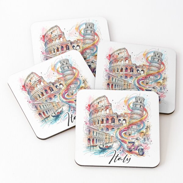 Item preview, Colorful Italy Travel Art: Rome, Pisa  designed and sold by EdwinkOne.