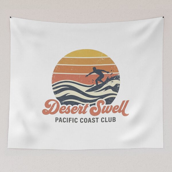 Item preview, Desert Swell Retro Surf Club - 70s Vintage Wave & Surfer designed and sold by Art & APPAREL.