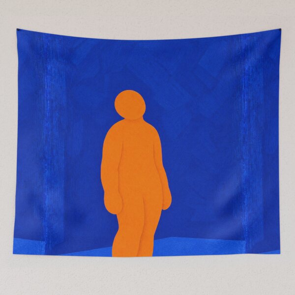 Item preview, 'Allowed to Not Know' — Cobalt Blue Figurative Art designed and sold by Moodzu.