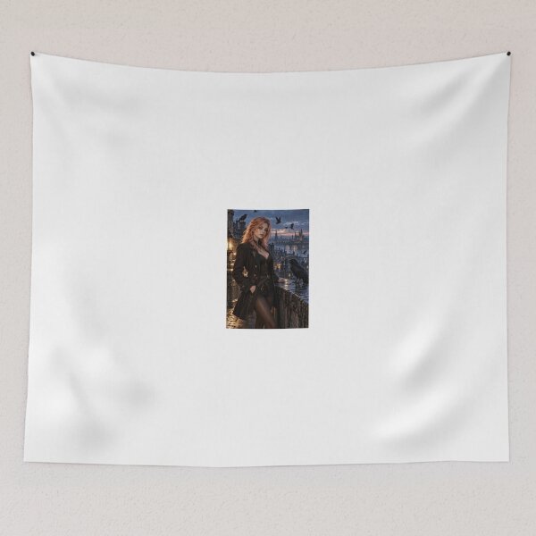 Item preview, Woman in Black Coat with Crows at Twilight designed and sold by CathryneDelamort.