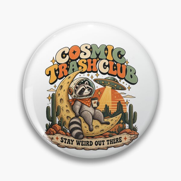Item preview, Retro Raccoon UFO Space Graphic, Funny Vintage Animal Design designed and sold by LandFinStudio.