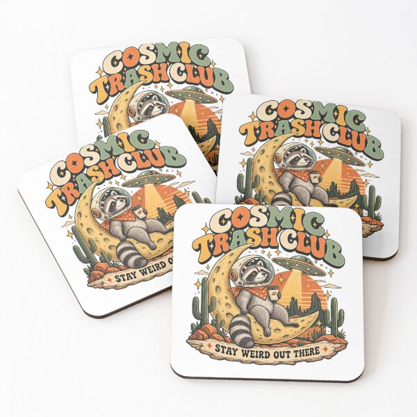 Item preview, Retro Raccoon UFO Space Graphic, Funny Vintage Animal Design designed and sold by LandFinStudio.