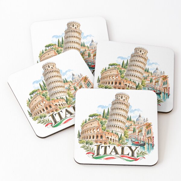 Item preview, Italy Watercolor: Leaning Tower of Pisa designed and sold by EdwinkOne.