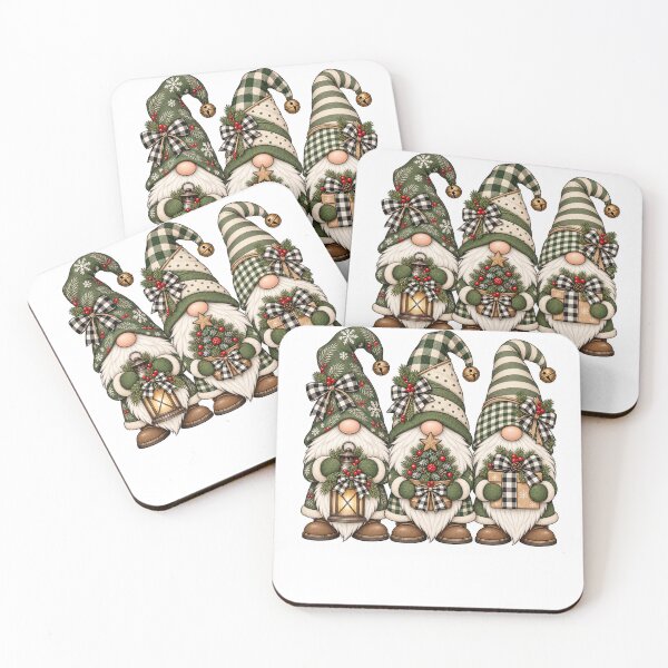 Item preview, Christmas Gnome Trio PNG, Rustic Farmhouse Holiday Design designed and sold by LandFinStudio.