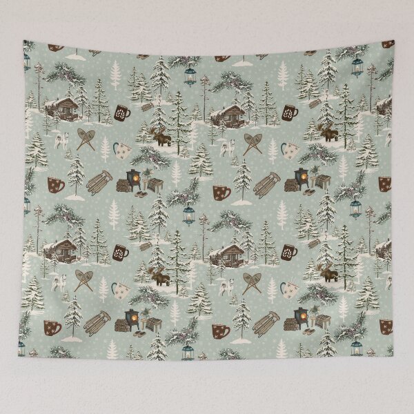 Item preview, Winter Log Cabin Retreat designed and sold by Salzanos.