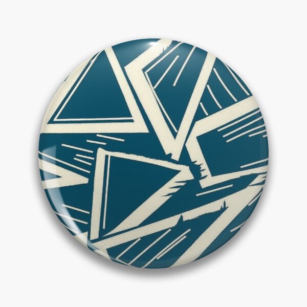 Item preview, Abstract Linocut Triangles Seamless Pattern — Deep Teal & Cream Geometry Art designed and sold by LYAN-STORE.